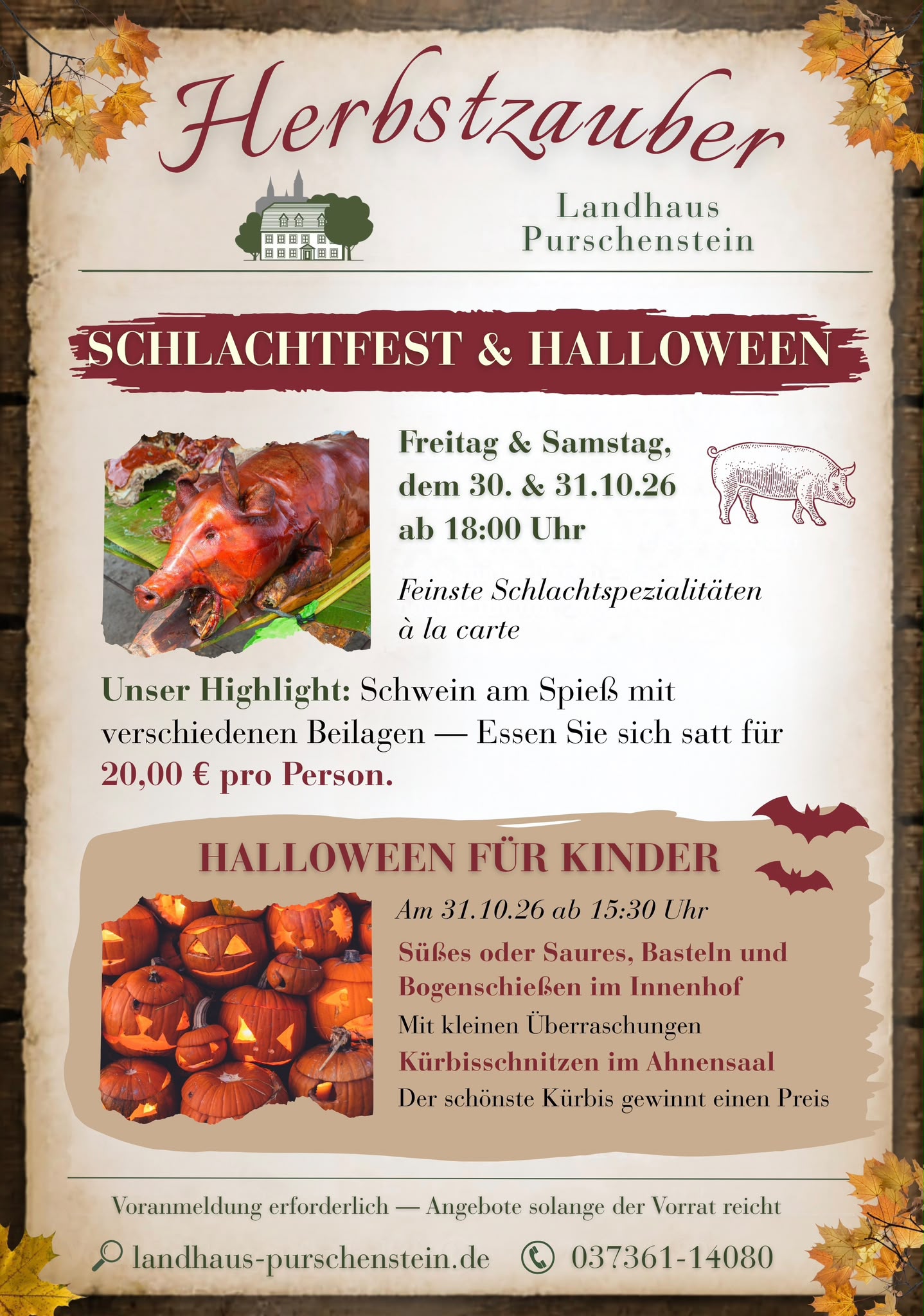 Schlachtfest im Landhaus Purschenstein